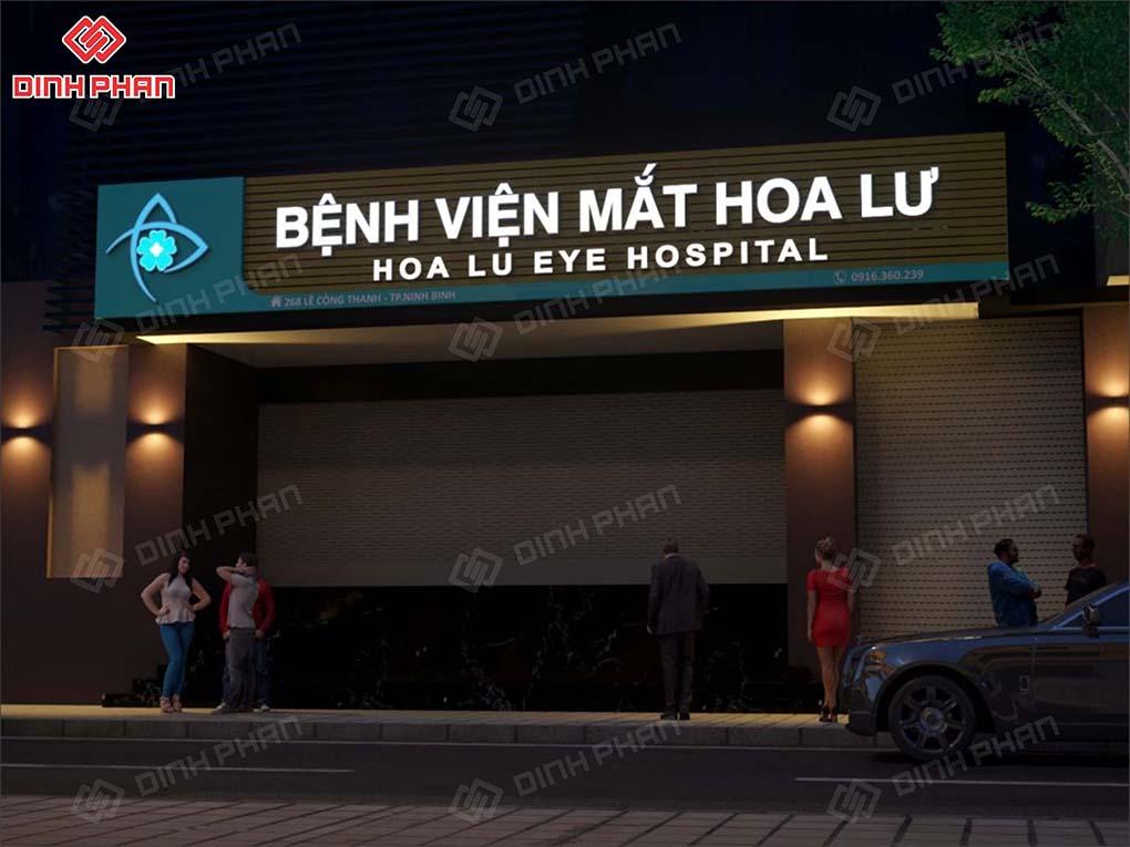 bảng hiệu bệnh viện mắt Hoa Lư