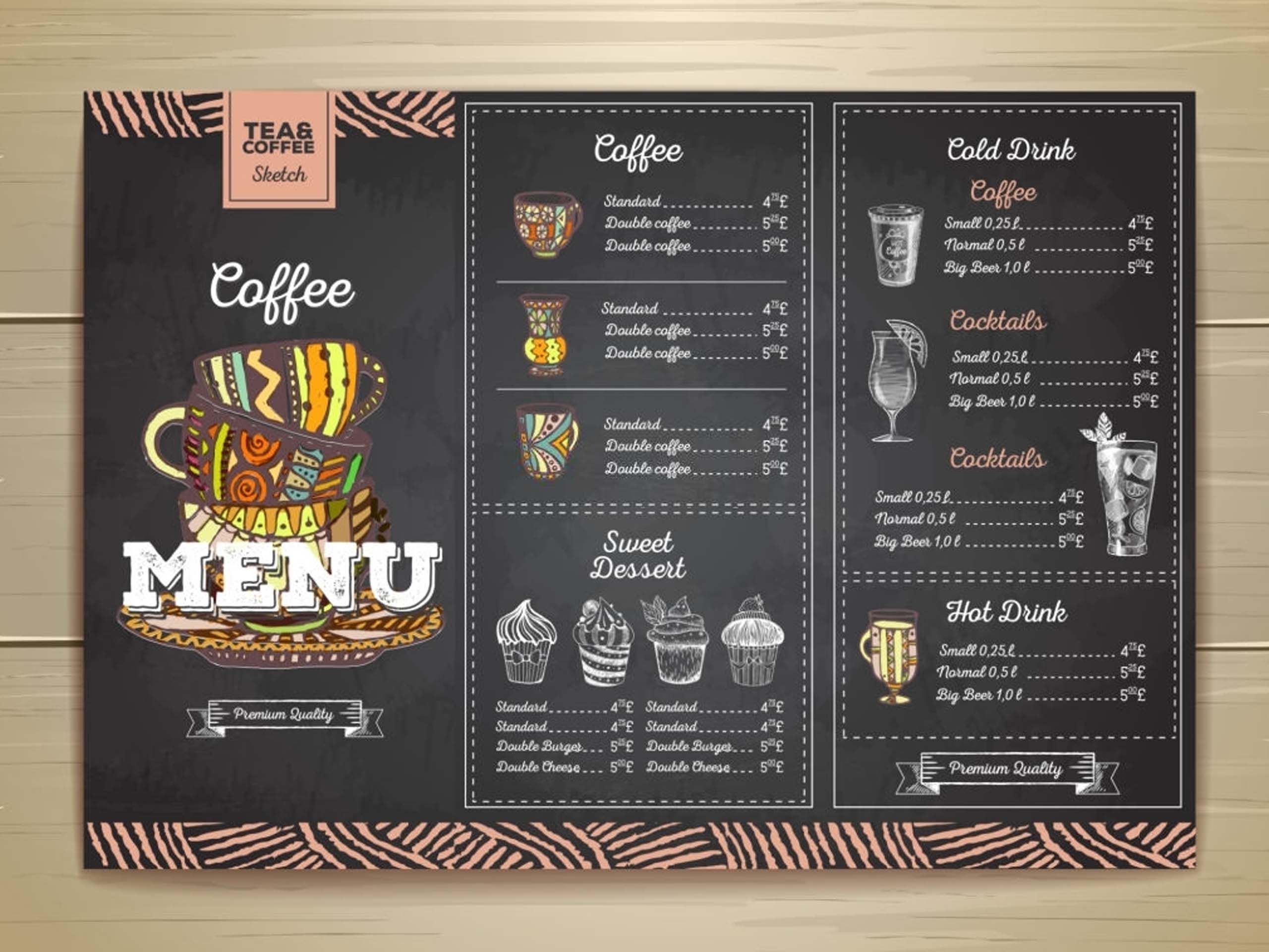 File Vector Menu Quán Cafe