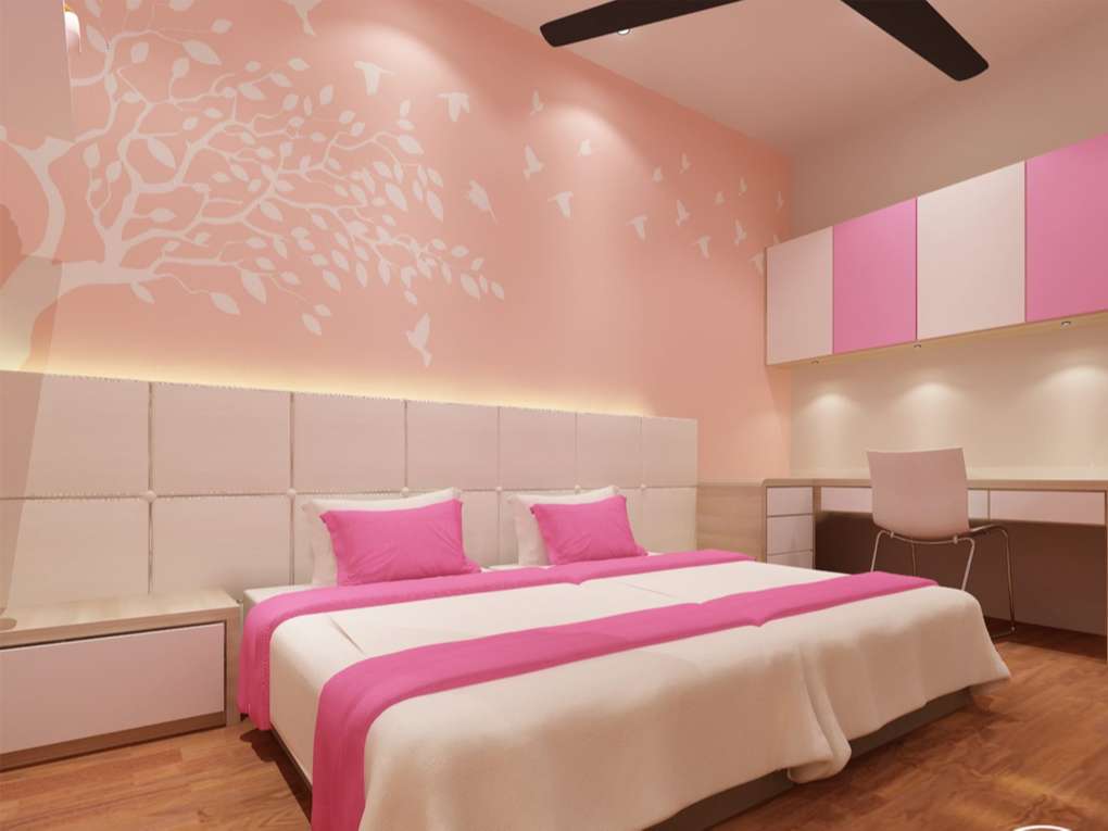 thiết kế phòng ngủ vợ chồng với tông màu marshmallow