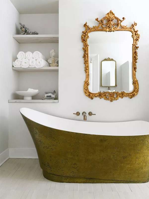 thiết kế phòng tắm đẹp - Thêm điểm nhấn mạ vàng