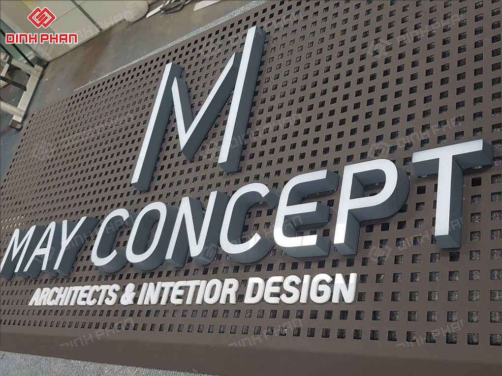 Gia công chữ nổi mica chất lượng cao, trọn gói Bảng hiệu chữ inox mặt mica