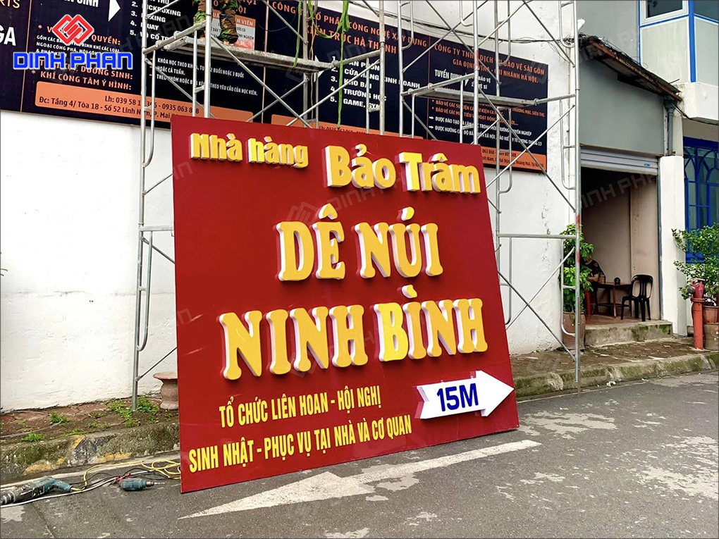 Làm bảng hiệu quán ăn tại Đắk Lắk đẹp và thu hút khách hàng Bảng hiệu mặt dựng alu và chữ nổi