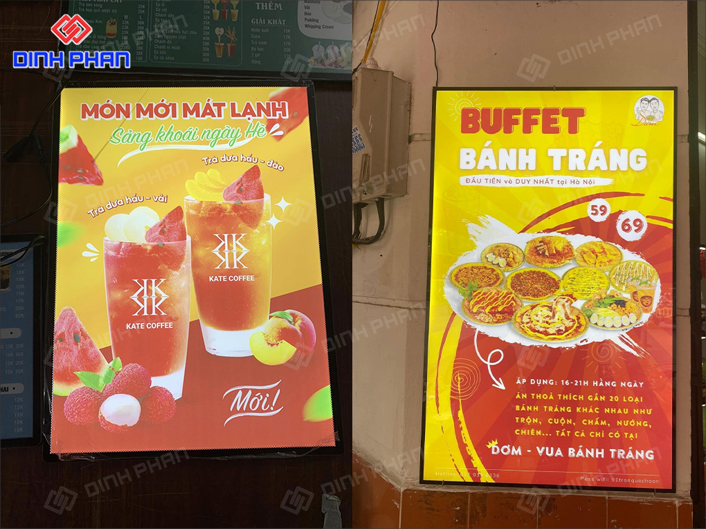 Tranh điện menu cho quán trà sữa
