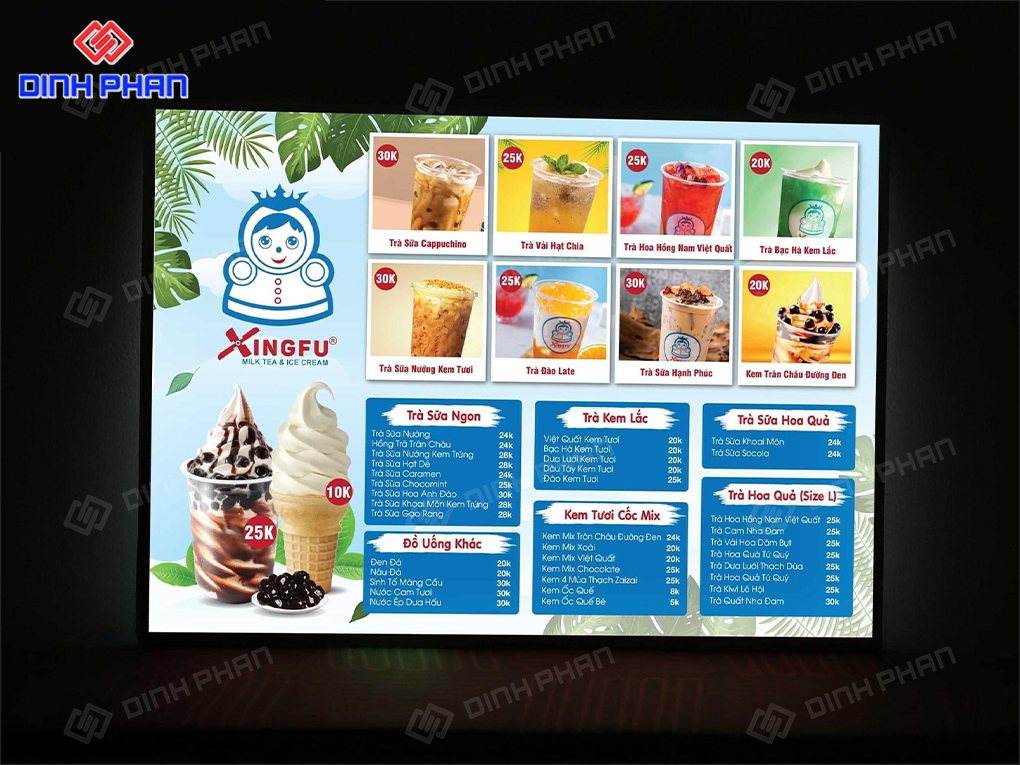 Tranh điện menu treo tường
